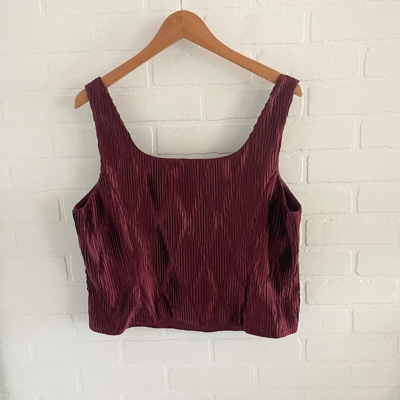 Joseph Ribkoff Vintage Bustier Top Corset Burgundy Dark red Iridescent Goth 18 - Picture 6 of 7